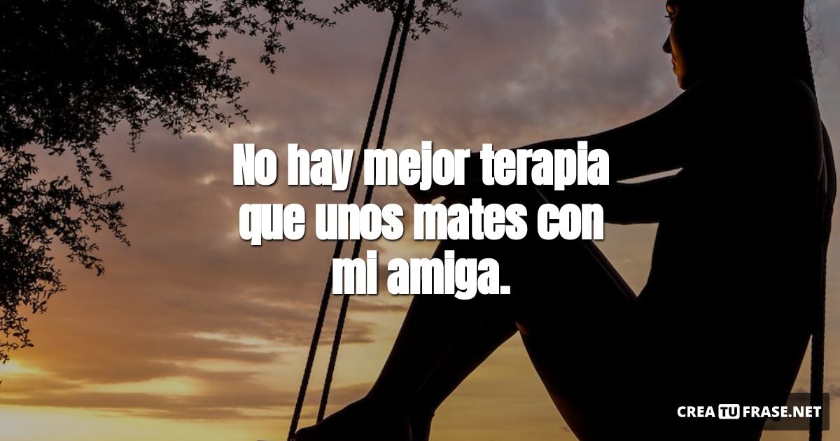 Frases sobre Pensamientos - No hay mejor terapia que unos mates con mi amiga.
