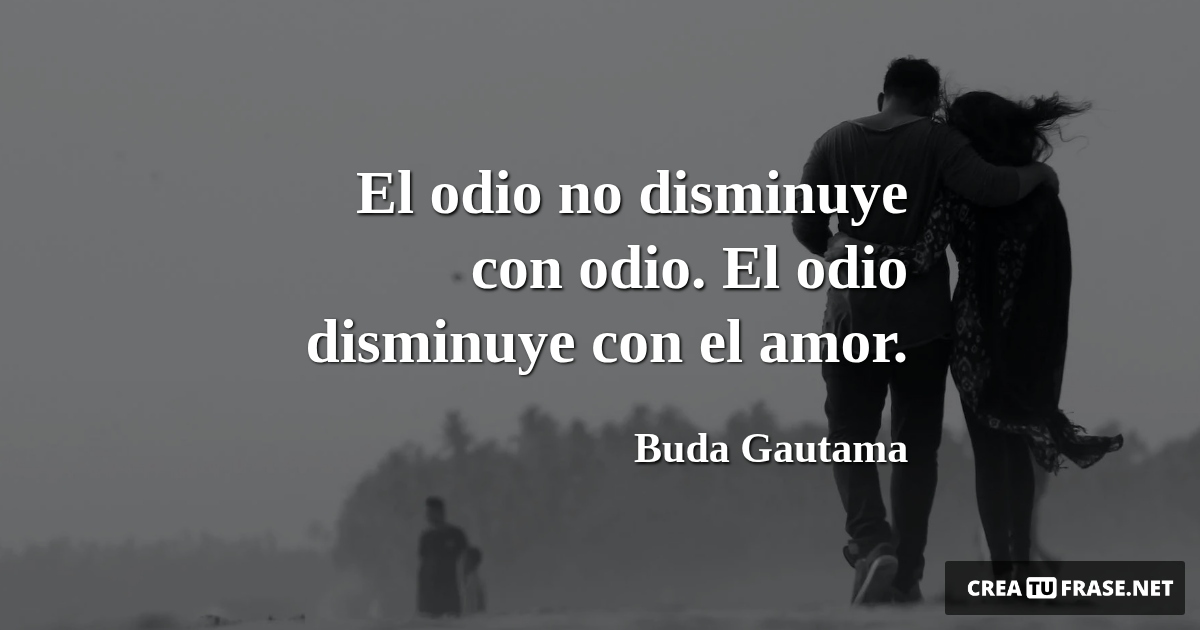Frases de Amor - El odio no disminuye con odio. El odio disminuye con el amor.