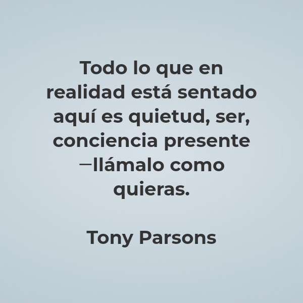 Frases de Amor - Todo lo que en realidad está sentado aquí es quietud, ser, conciencia presente ―llámalo como quieras. Tony Parsons