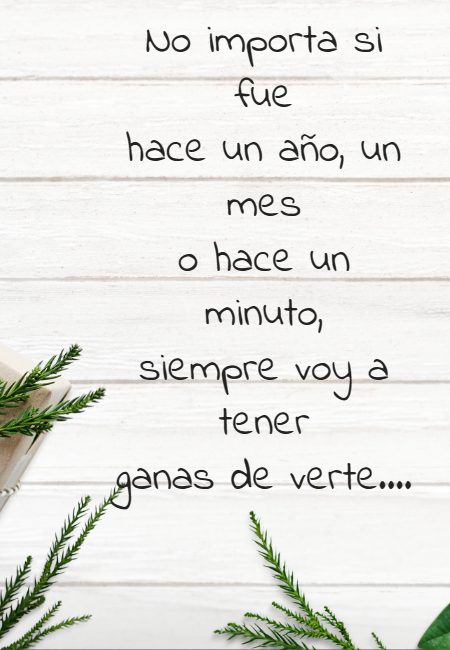 Frases de Amor - No importa si fue hace un año, un mes o hace un minuto, siempre voy a tener ganas de verte....