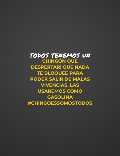 Frases de la Vida - Todos tenemos un chingón que despertar! que nada te bloquee para poder salir de malas vivencias, las usaremos como gasolina #chingoessomostodos